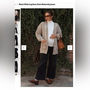 Pinkblush black wide leg maternity jeans